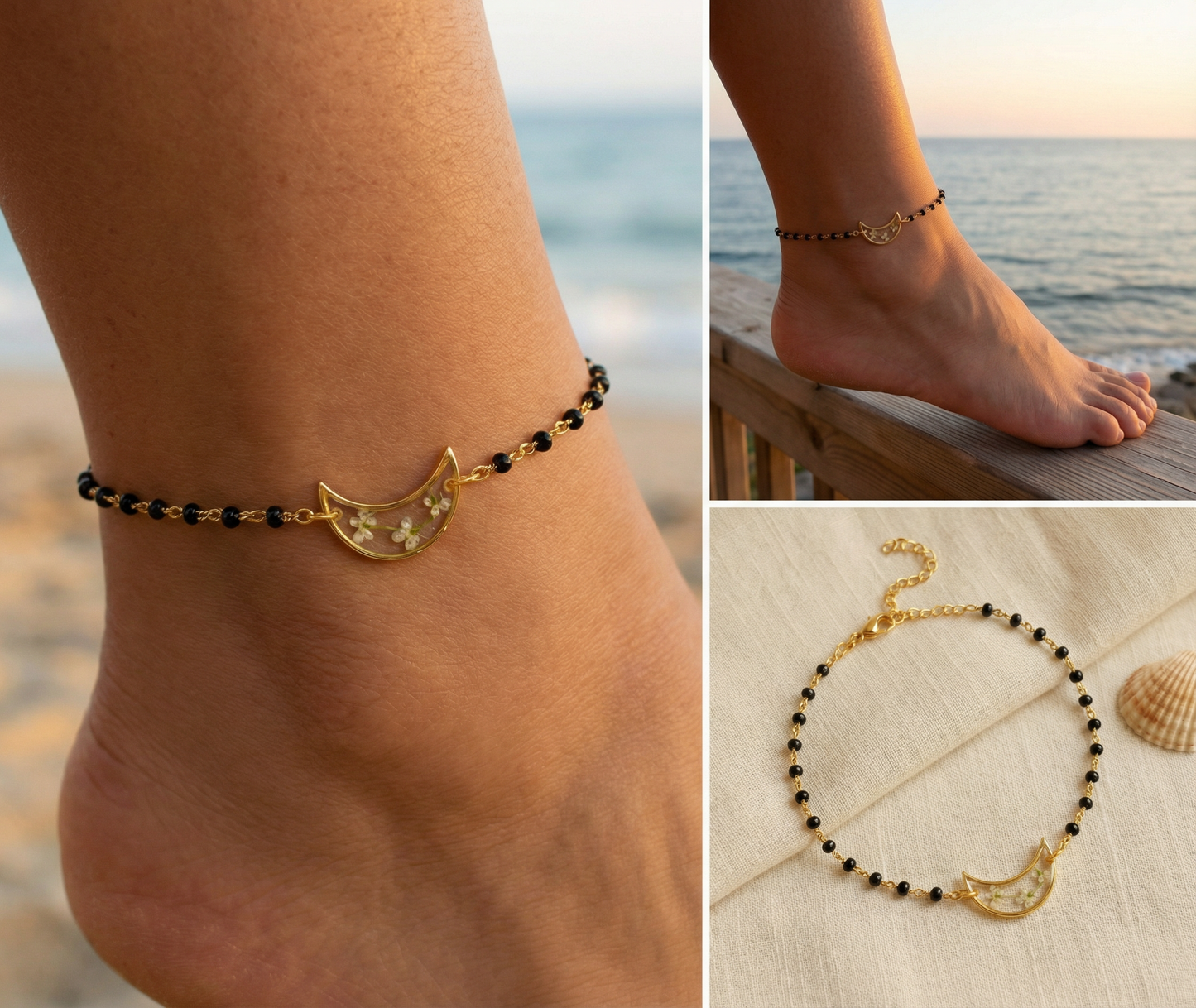 Luna Flower Anklet